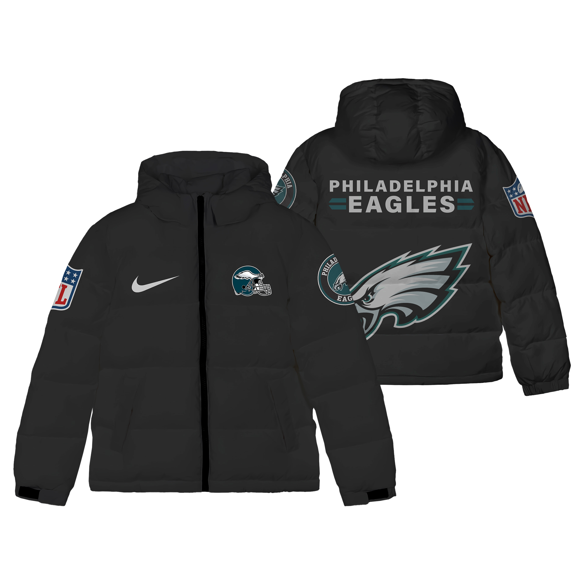 Philadelphia Eagles 3D DOWN JACKET - Famjoys Philadelphia Eagles 3D DOWN JACKET - Famjoys