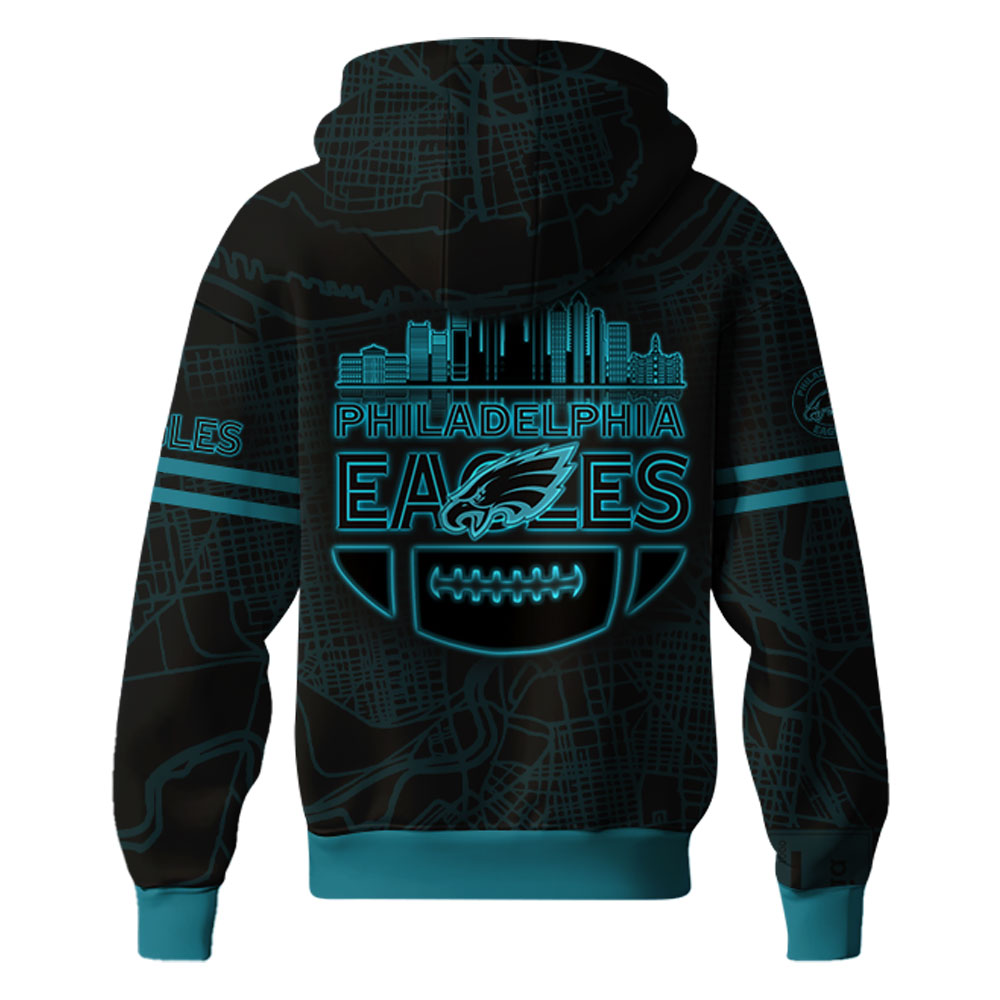 Philadelphia Eagles ALL BLACK Hoodie - Famjoys Philadelphia Eagles ALL BLACK Hoodie - Famjoys