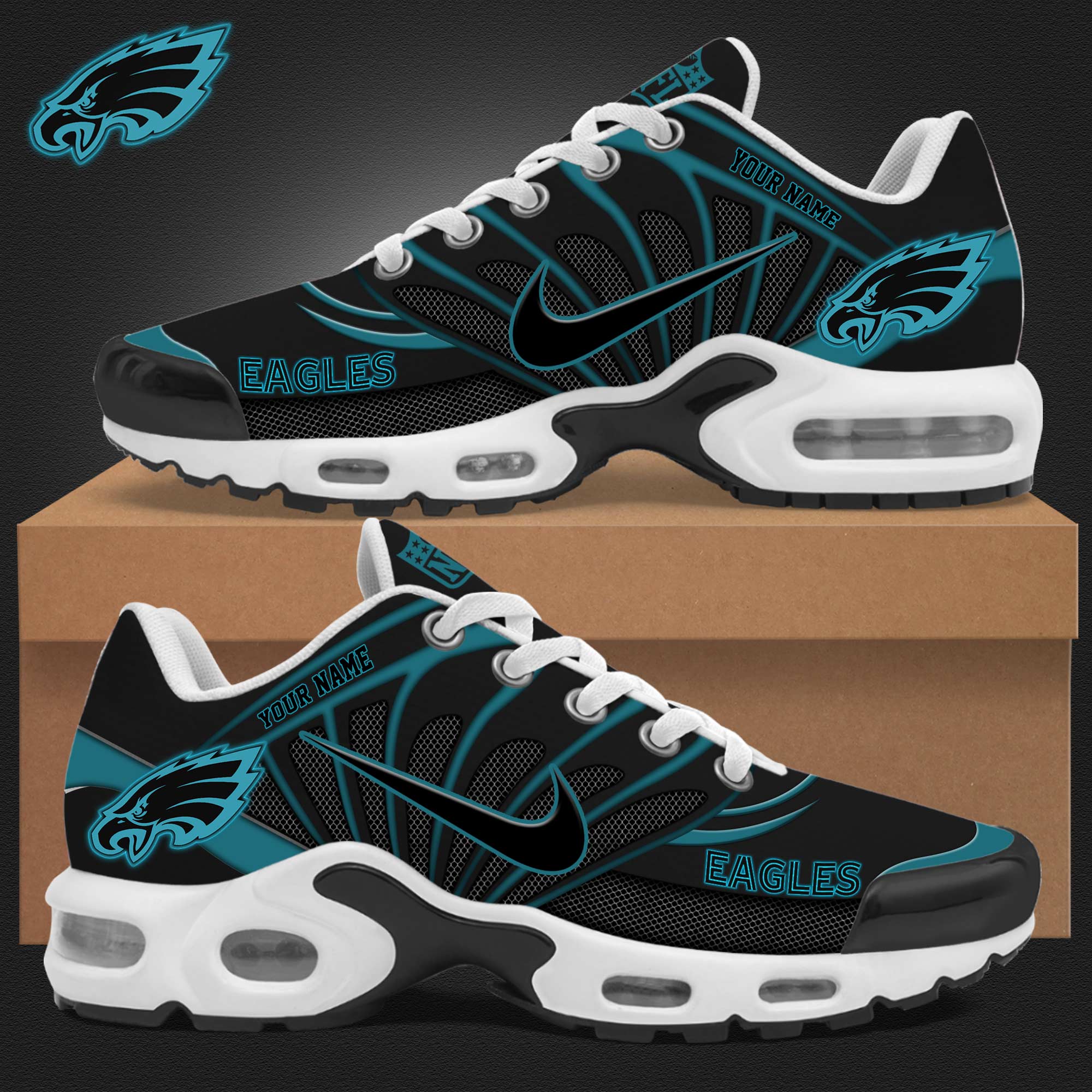 Philadelphia Eagles ALL BLACK Sneakers