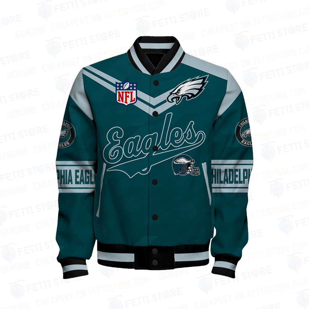 Philadelphia Eagles American Football League Pattern Varsity Jacket SH1 V2 - Famjoys Philadelphia Eagles American Football League Pattern Varsity Jacket SH1 V2 - Famjoys
