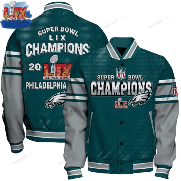 Philadelphia Eagles Baseball Jacket BJA-A4Y5 - Famjoys Philadelphia Eagles Baseball Jacket BJA-A4Y5 - Famjoys