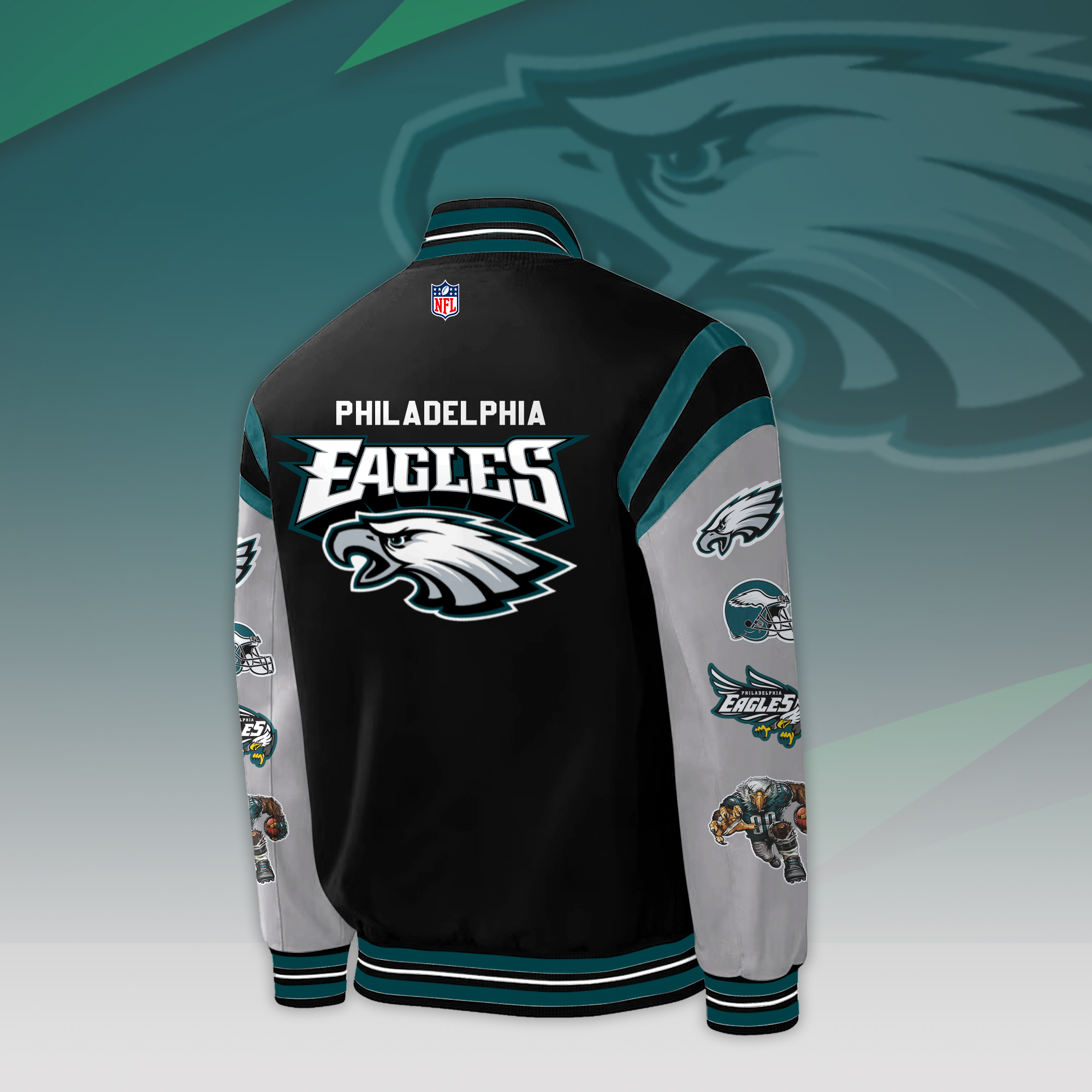 Philadelphia Eagles Baseball Jacket Limited 01