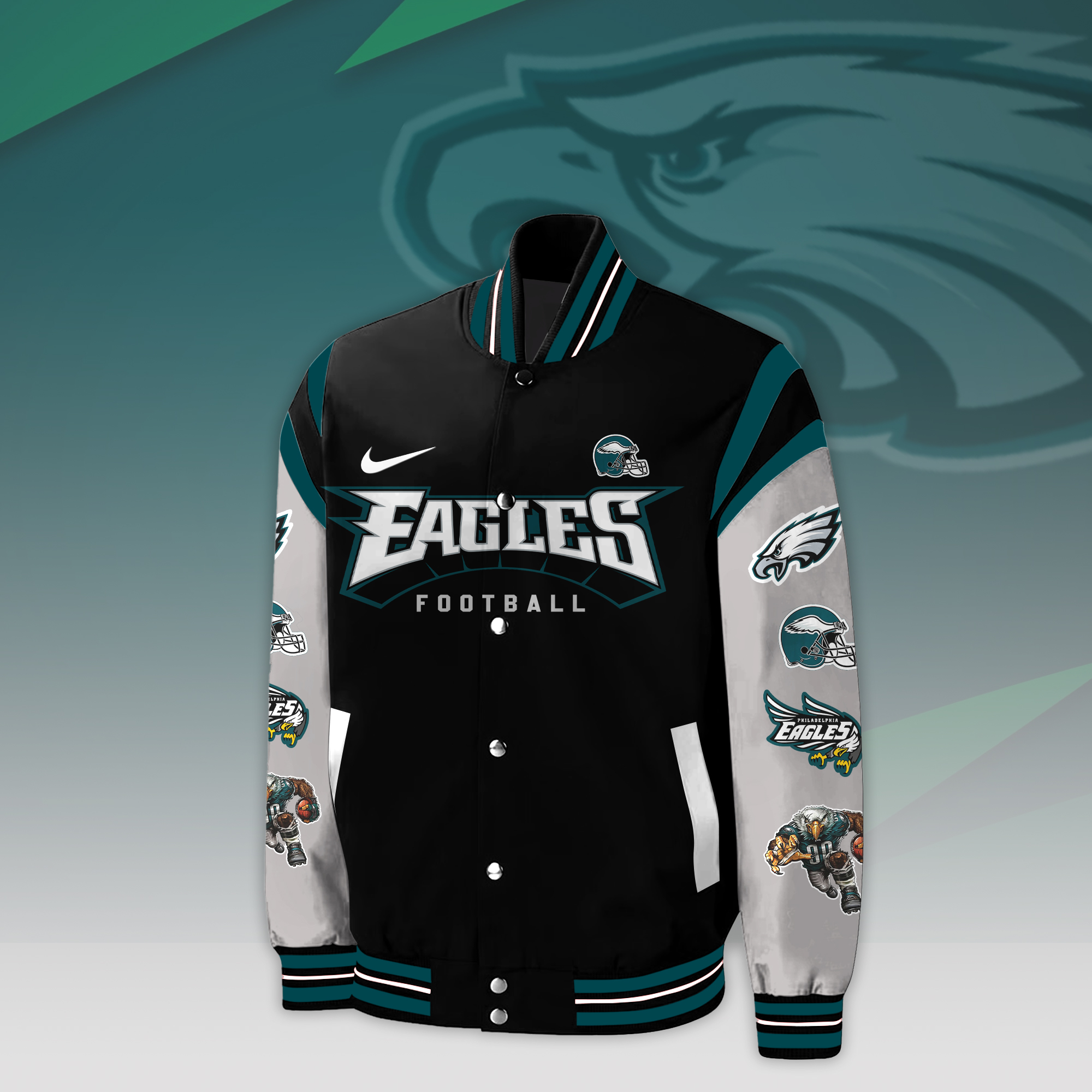 Philadelphia Eagles Baseball Jacket Limited 01