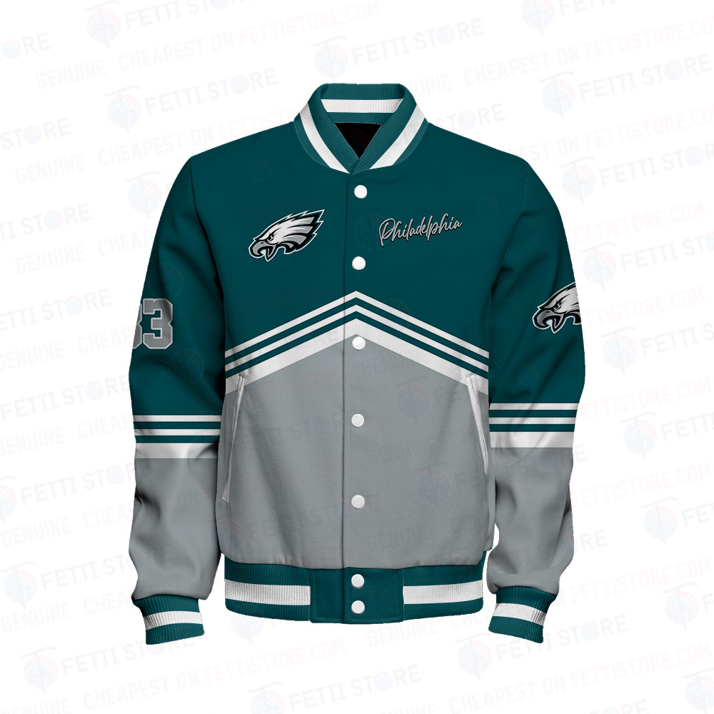 Philadelphia Eagles Baseball Varsity Jacket - Famjoys Philadelphia Eagles Baseball Varsity Jacket - Famjoys