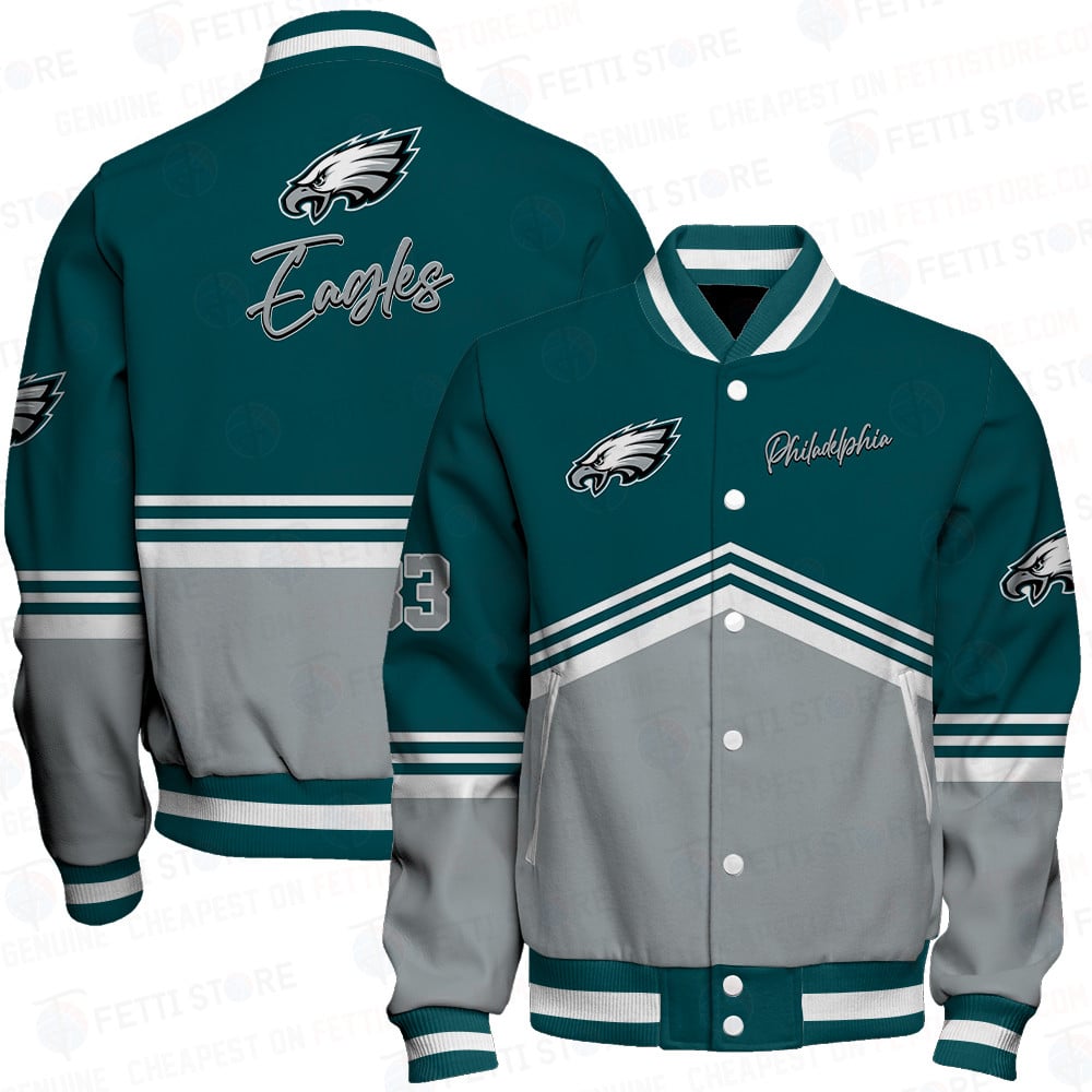 Philadelphia Eagles Baseball Varsity Jacket - Famjoys Philadelphia Eagles Baseball Varsity Jacket - Famjoys
