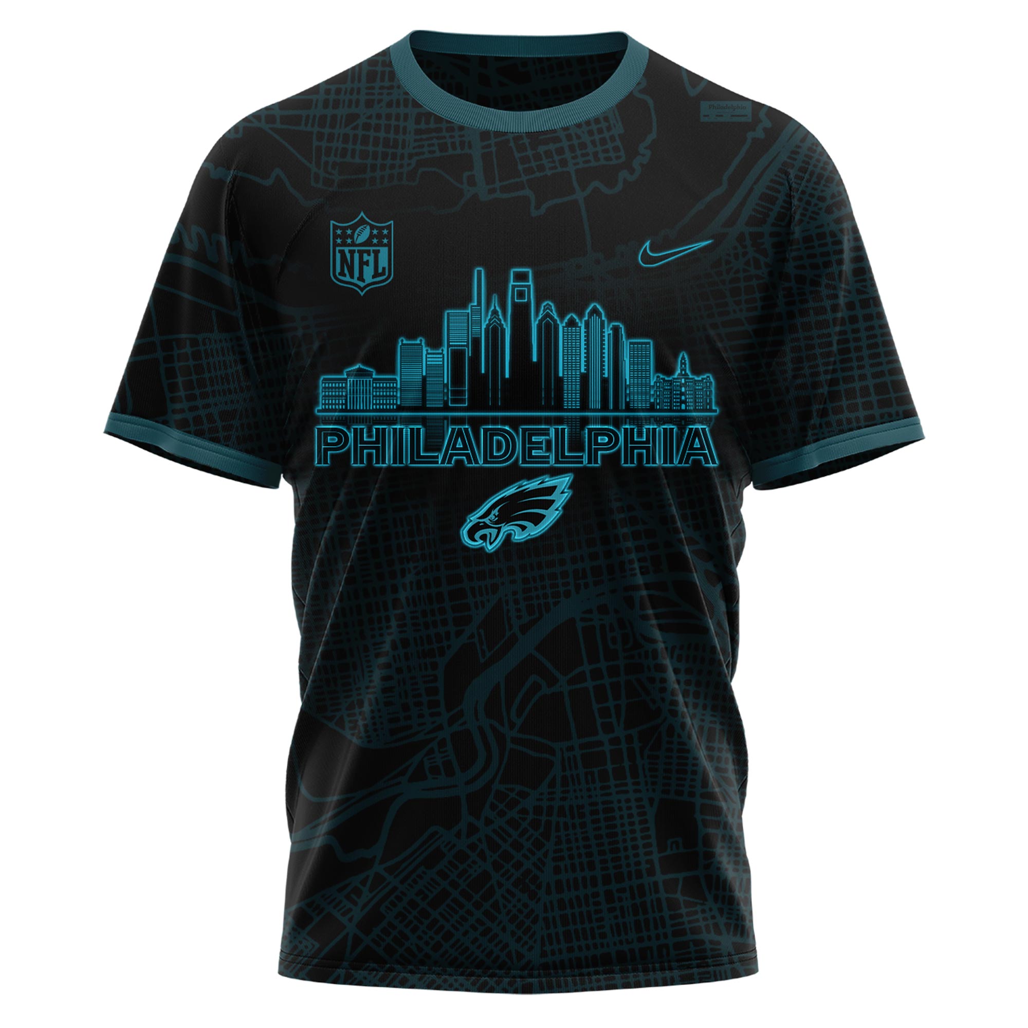 Philadelphia Eagles Black All Tshirt 2025 - Famjoys Philadelphia Eagles Black All Tshirt 2025 - Famjoys