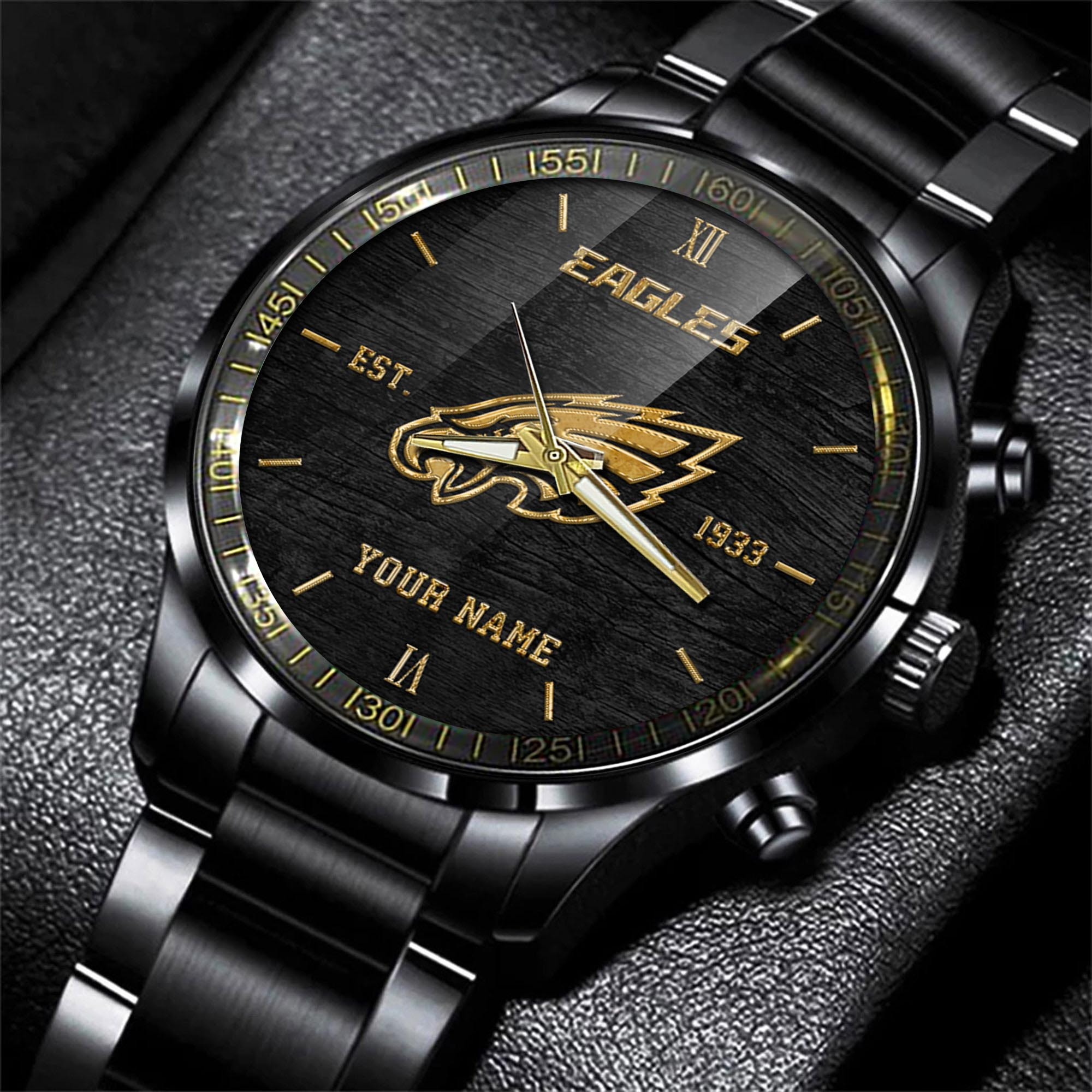 Philadelphia Eagles Black Fashion Sport Black Fashion Watch - Famjoys Philadelphia Eagles Black Fashion Sport Black Fashion Watch - Famjoys