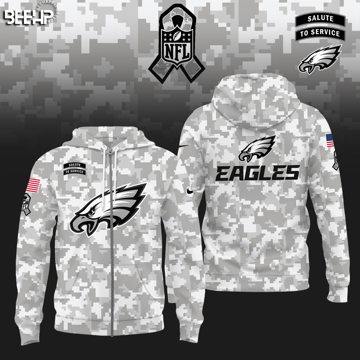 Philadelphia Eagles Camo Salute to Service Combo - Famjoys Philadelphia Eagles Camo Salute to Service Combo - Famjoys