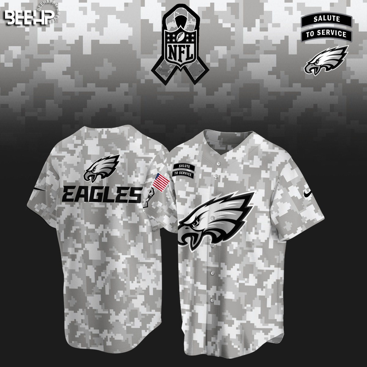 Philadelphia Eagles Camo Salute to Service Combo - Famjoys Philadelphia Eagles Camo Salute to Service Combo - Famjoys
