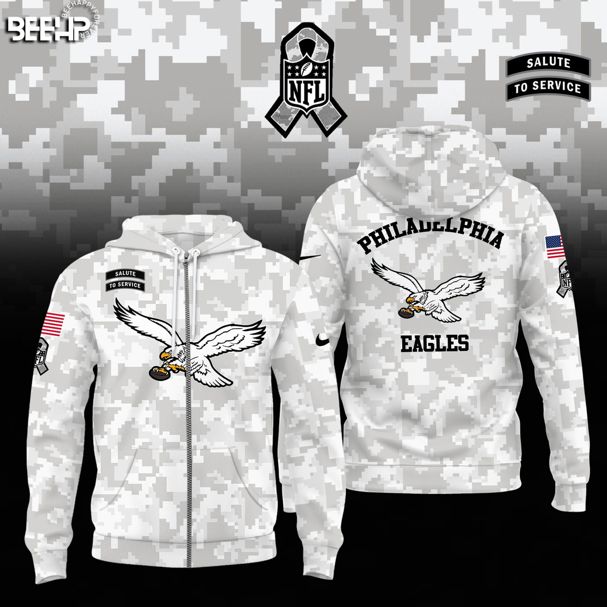 Philadelphia Eagles Camo Salute to Service Combo - Famjoys Philadelphia Eagles Camo Salute to Service Combo - Famjoys