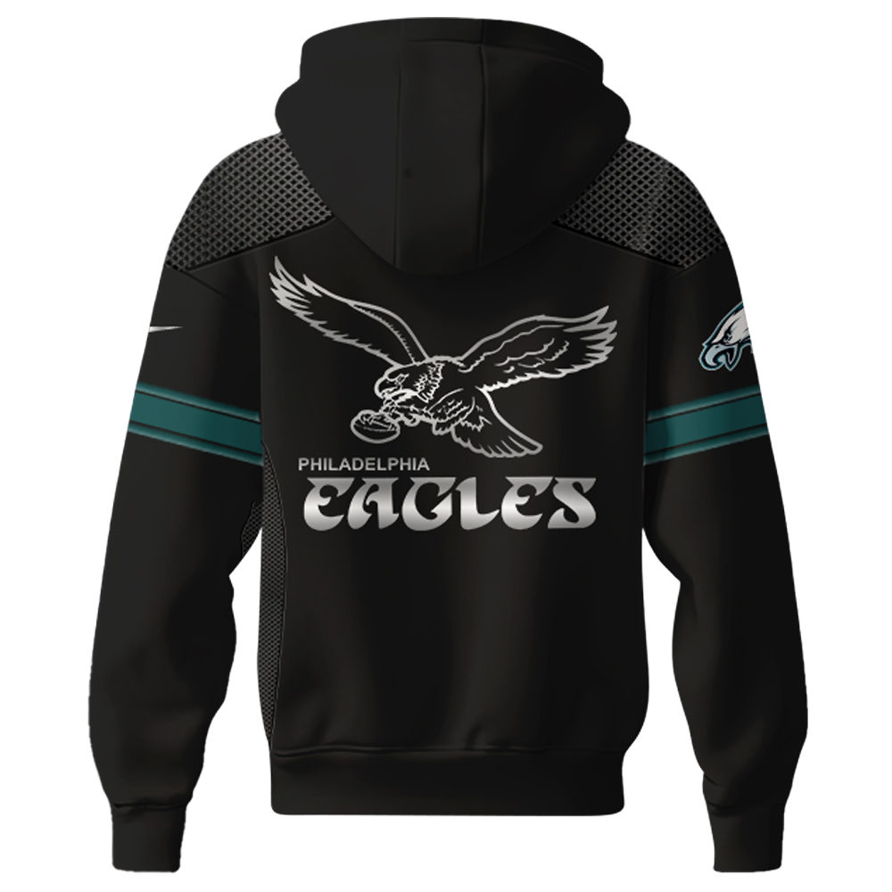 Philadelphia Eagles Carbon Black Fashion Game Hoodie 2025 - Famjoys Philadelphia Eagles Carbon Black Fashion Game Hoodie 2025 - Famjoys