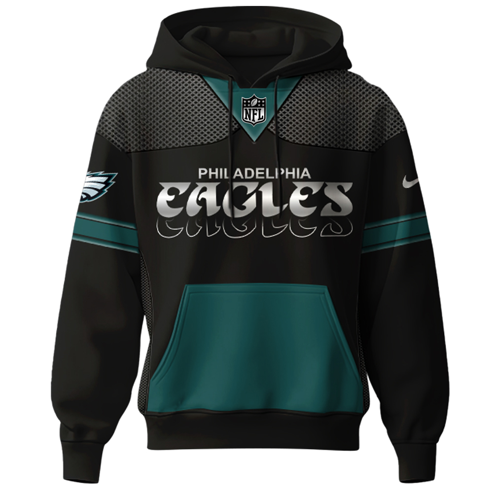 Philadelphia Eagles Carbon Black Fashion Game Hoodie 2025 - Famjoys Philadelphia Eagles Carbon Black Fashion Game Hoodie 2025 - Famjoys