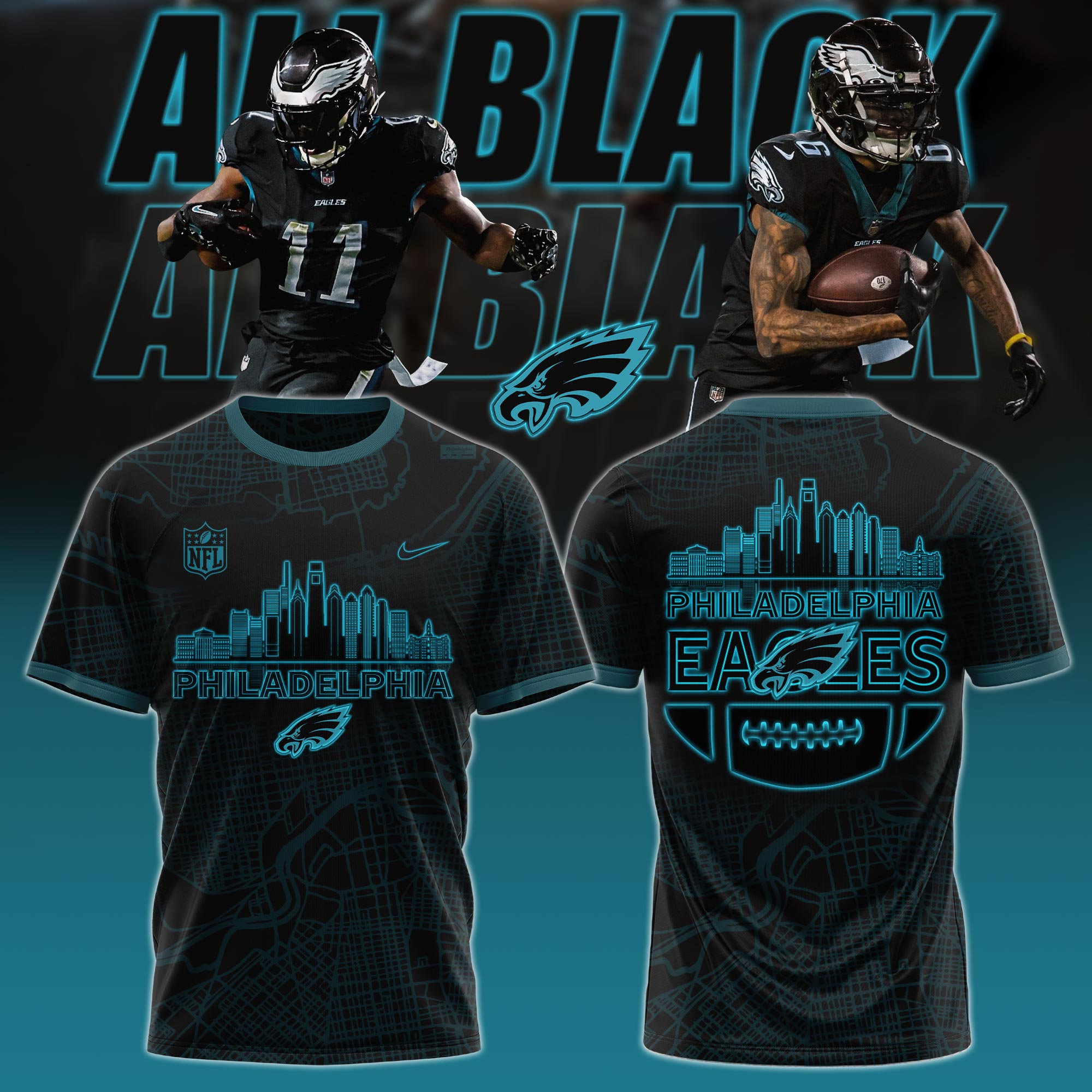 Philadelphia Eagles Carbon Black Fashion Game TShirts 2025 #2 - Famjoys Philadelphia Eagles Carbon Black Fashion Game TShirts 2025 #2 - Famjoys