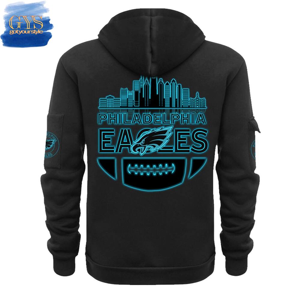 Philadelphia Eagles Carbon Black Quarter New Hoodie - Famjoys Philadelphia Eagles Carbon Black Quarter New Hoodie - Famjoys