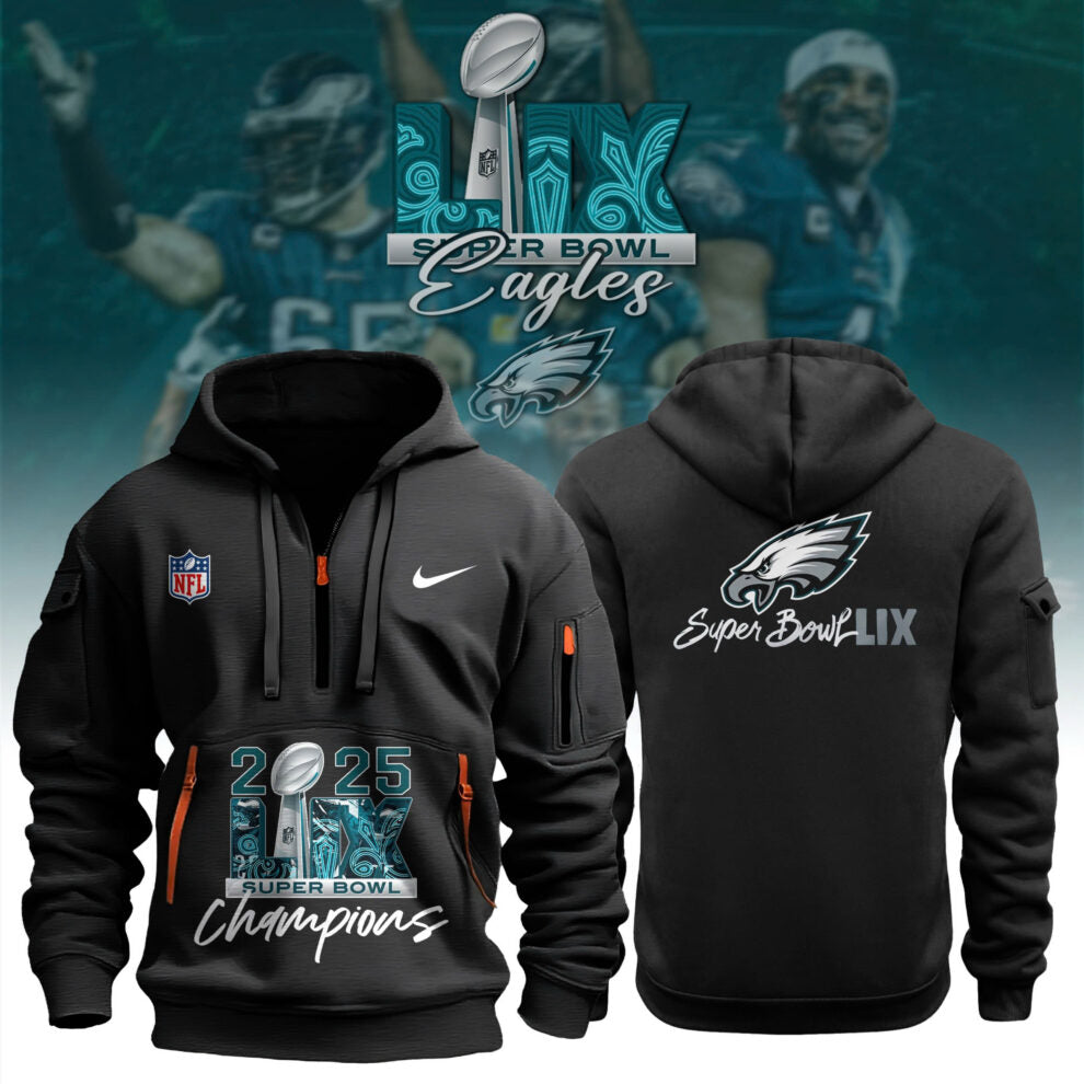 Philadelphia Eagles Champions Super Bowl 2025 Half New Hoodie - Famjoys Philadelphia Eagles Champions Super Bowl 2025 Half New Hoodie - Famjoys