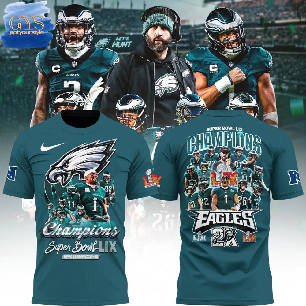Philadelphia Eagles Champions Super Bowl LIX 2025 Shirt - Famjoys Philadelphia Eagles Champions Super Bowl LIX 2025 Shirt - Famjoys