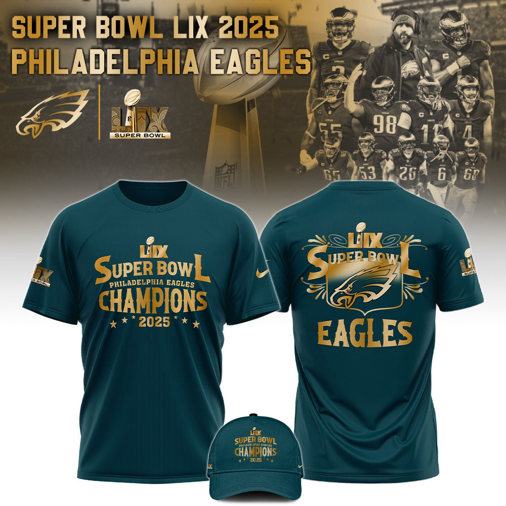 Philadelphia Eagles CHAMPIONS SUPER BOWL LIX 2025 Tee Edition - Famjoys Philadelphia Eagles CHAMPIONS SUPER BOWL LIX 2025 Tee Edition - Famjoys