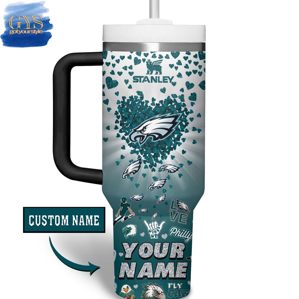 Philadelphia Eagles Champions Super Bowl LIX 40 Oz Stanley Tumbler - Famjoys Philadelphia Eagles Champions Super Bowl LIX 40 Oz Stanley Tumbler - Famjoys