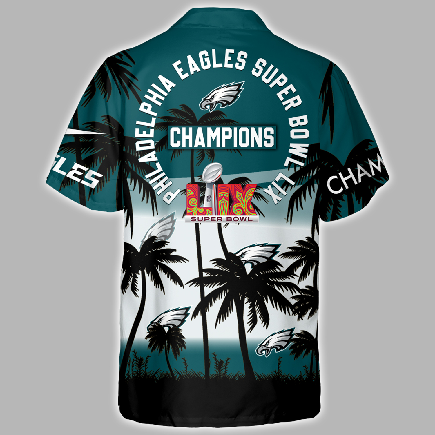 Philadelphia Eagles CHAMPIONS SUPER BOWL LIX Hawaiian Shirt - Famjoys Philadelphia Eagles CHAMPIONS SUPER BOWL LIX Hawaiian Shirt - Famjoys
