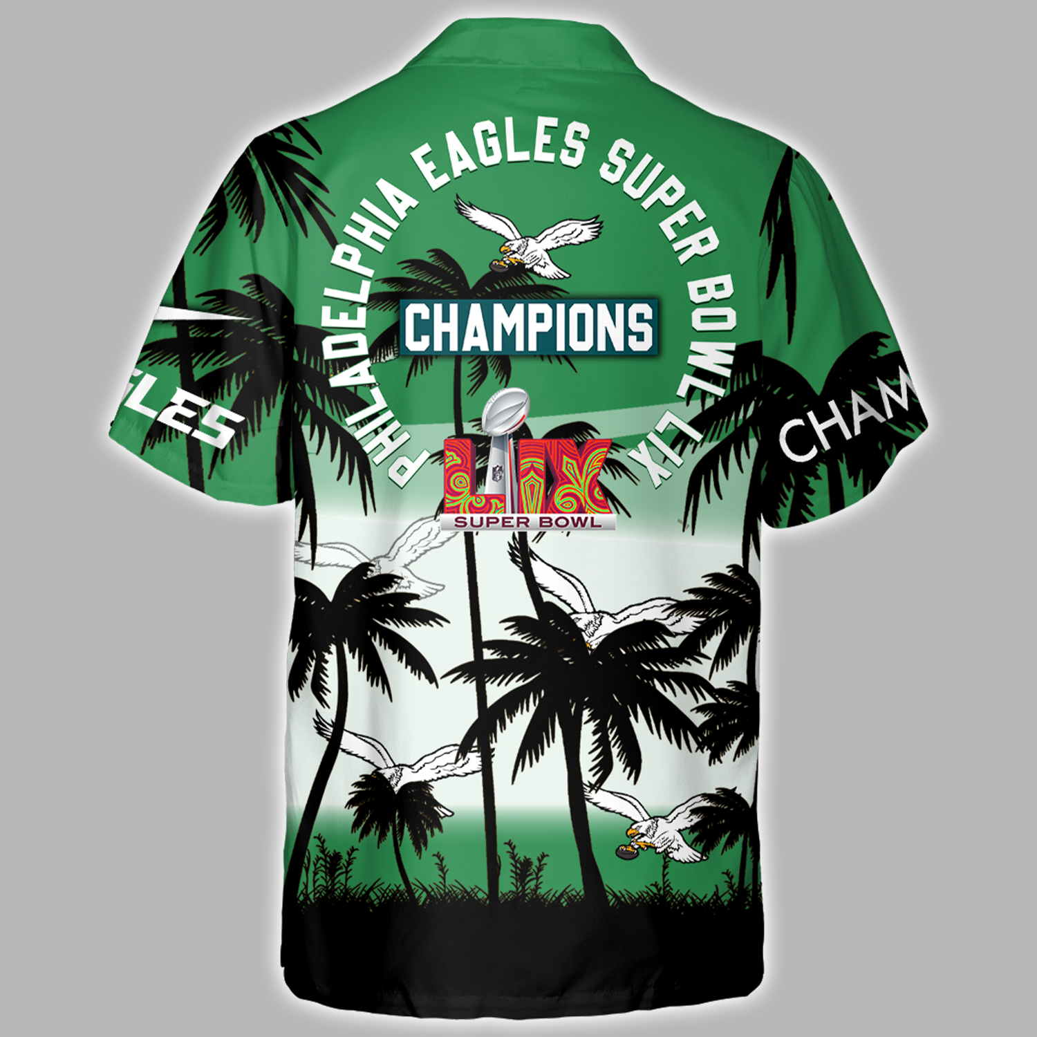 Philadelphia Eagles CHAMPIONS SUPER BOWL LIX Hawaiian Shirt - Famjoys Philadelphia Eagles CHAMPIONS SUPER BOWL LIX Hawaiian Shirt - Famjoys