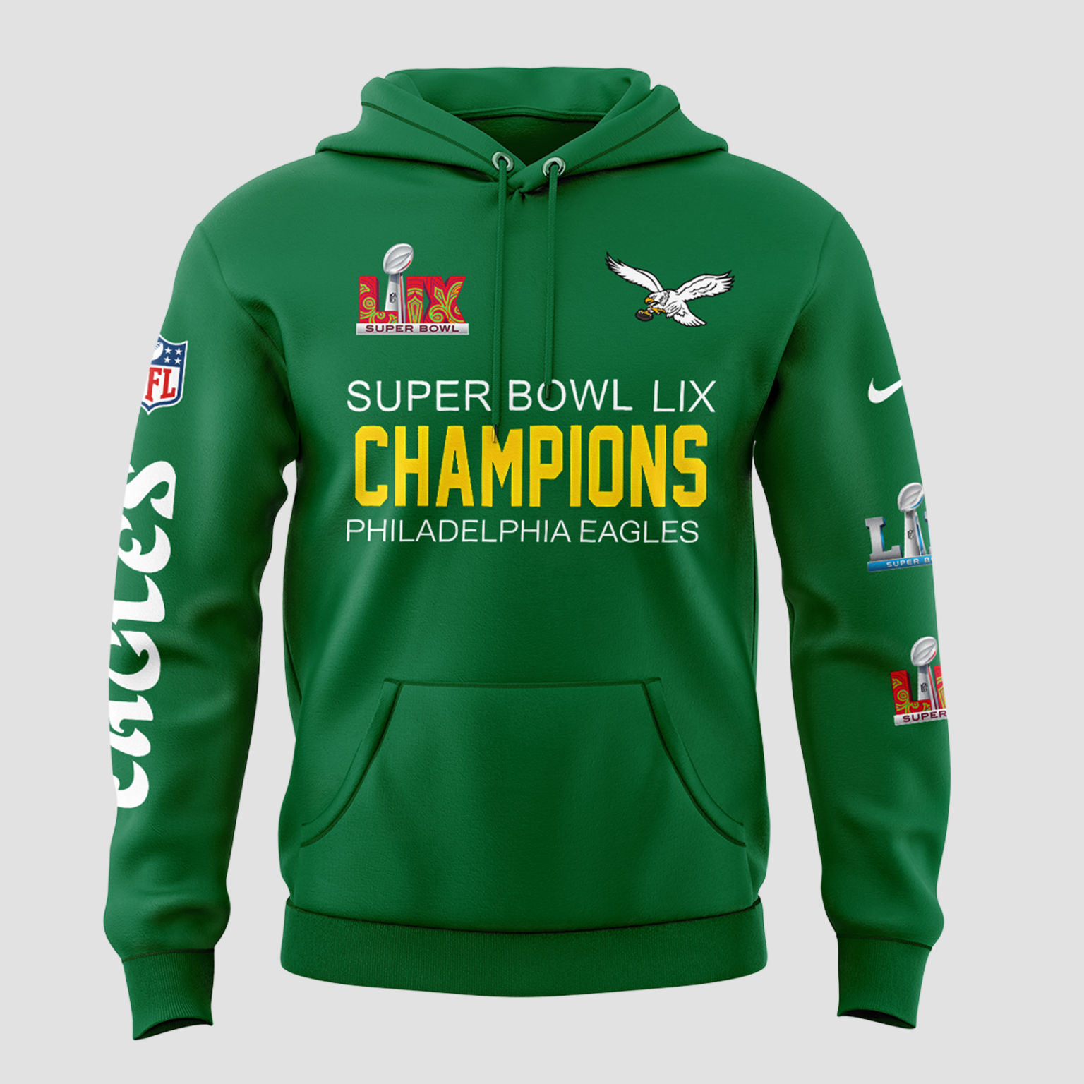 Philadelphia Eagles CHAMPIONS SUPER BOWL LIX Hoodie - Famjoys Philadelphia Eagles CHAMPIONS SUPER BOWL LIX Hoodie - Famjoys