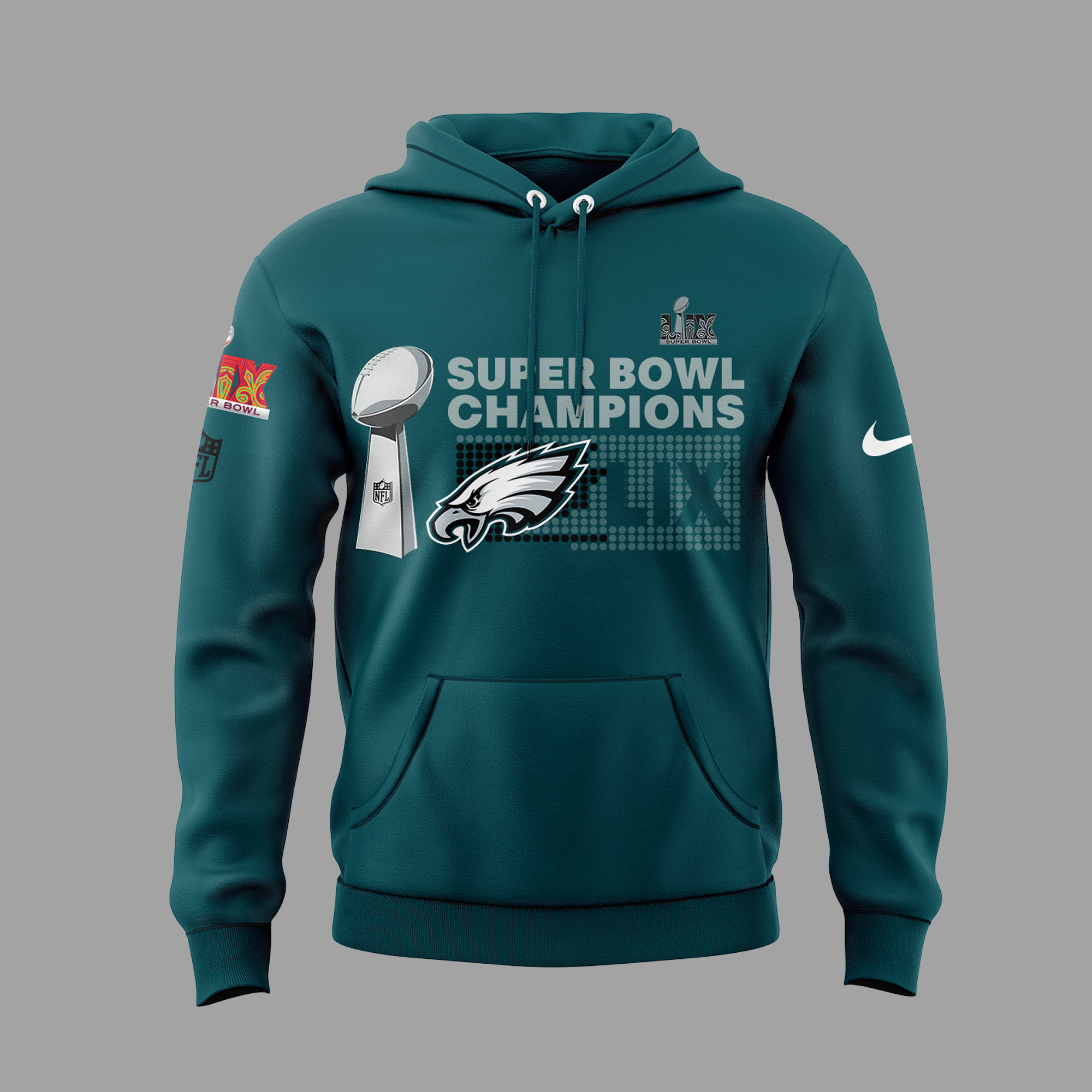 Philadelphia Eagles CHAMPIONS SUPER BOWL LIX Hoodie - Famjoys Philadelphia Eagles CHAMPIONS SUPER BOWL LIX Hoodie - Famjoys