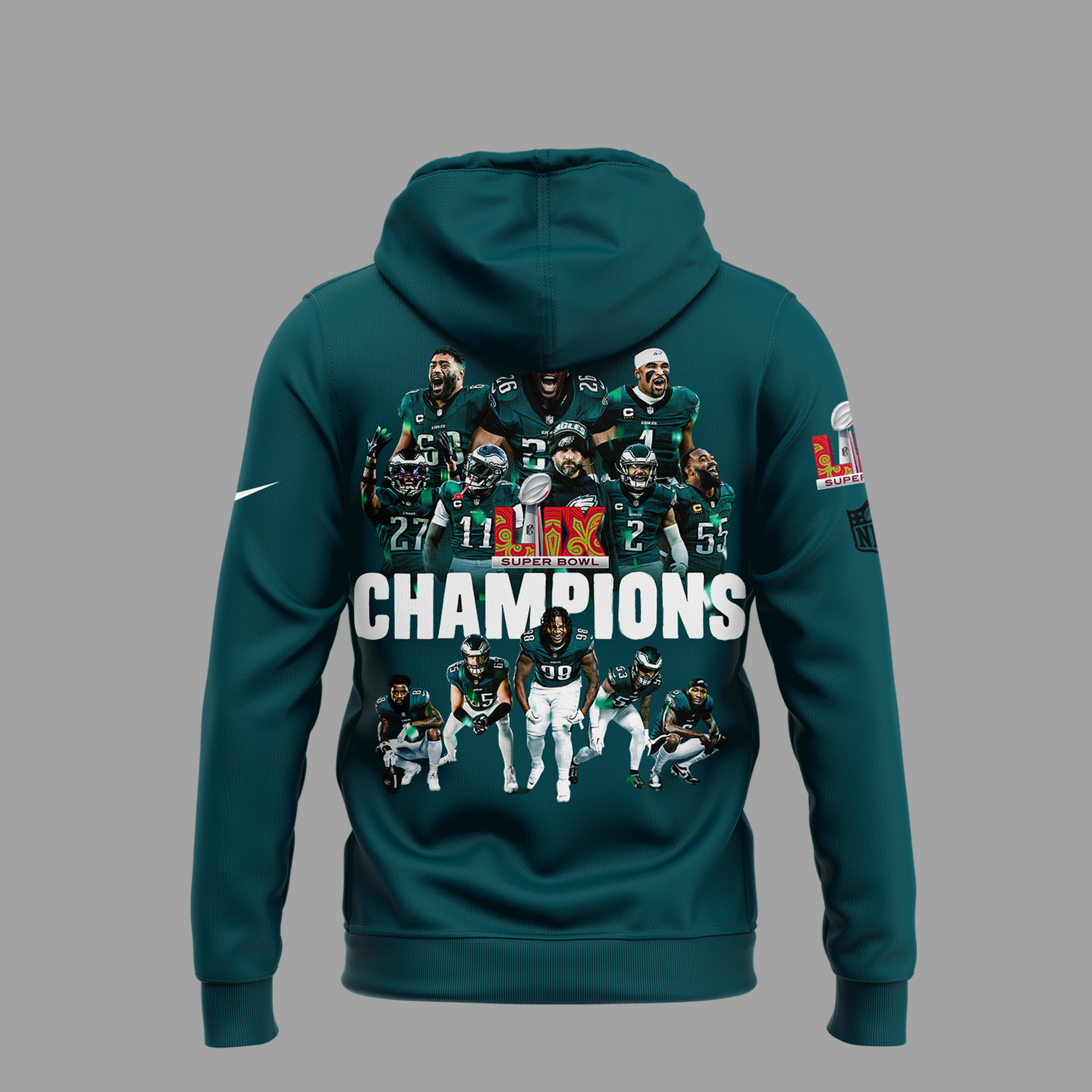 Philadelphia Eagles CHAMPIONS SUPER BOWL LIX Hoodie - Famjoys Philadelphia Eagles CHAMPIONS SUPER BOWL LIX Hoodie - Famjoys