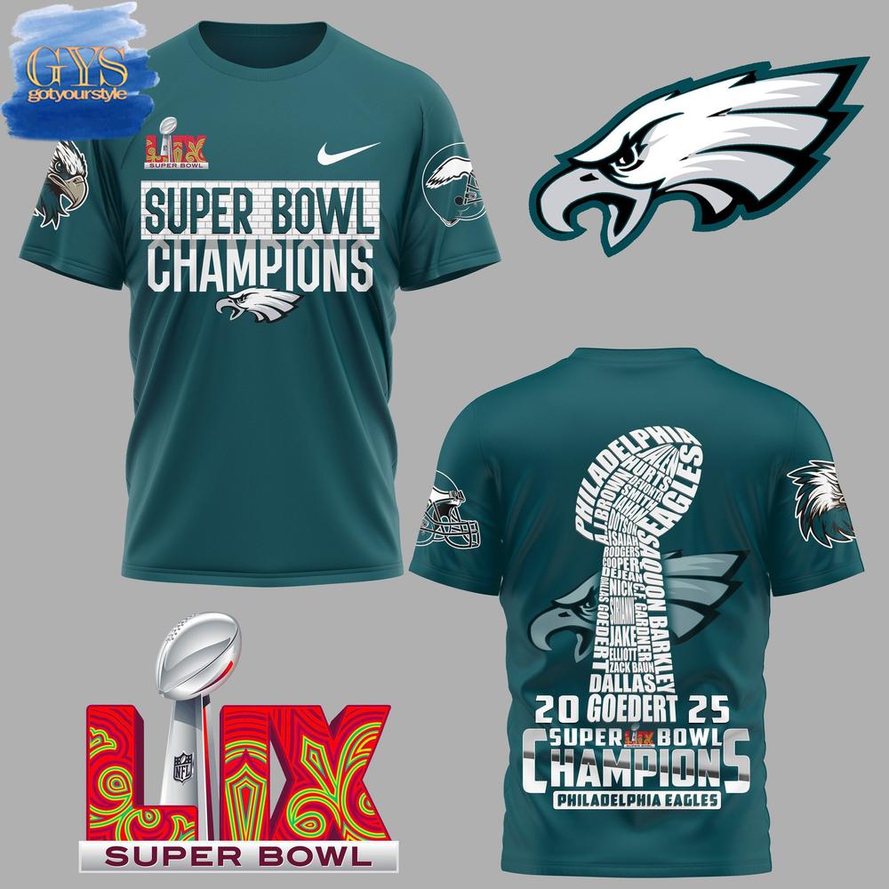 Philadelphia Eagles Champions Super Bowl LIX Merchandise - Famjoys Philadelphia Eagles Champions Super Bowl LIX Merchandise - Famjoys