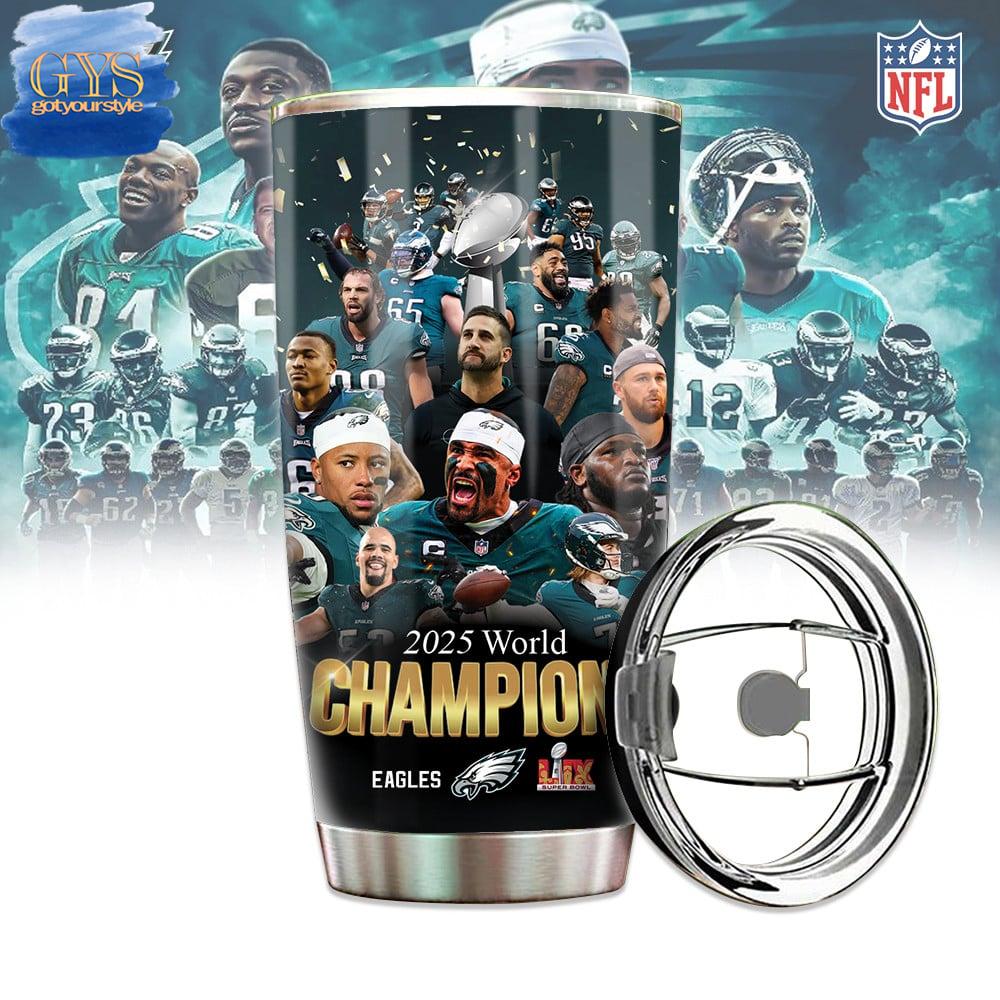 Philadelphia Eagles Champions Super Bowl LIX Tumbler - Famjoys Philadelphia Eagles Champions Super Bowl LIX Tumbler - Famjoys