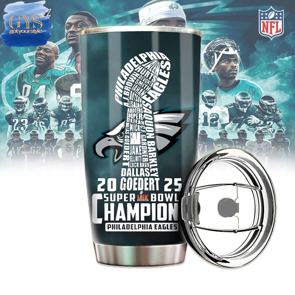 Philadelphia Eagles Champions Super Bowl LIX Tumbler - Famjoys Philadelphia Eagles Champions Super Bowl LIX Tumbler - Famjoys