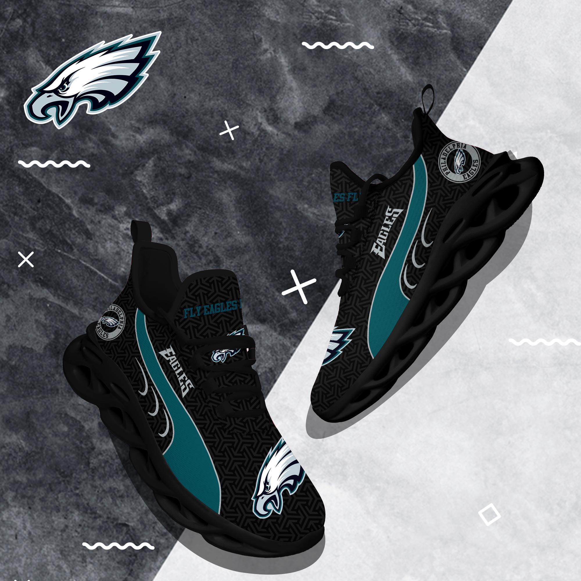 Philadelphia Eagles Clunky Shoes T-42107 - Famjoys Philadelphia Eagles Clunky Shoes T-42107 - Famjoys