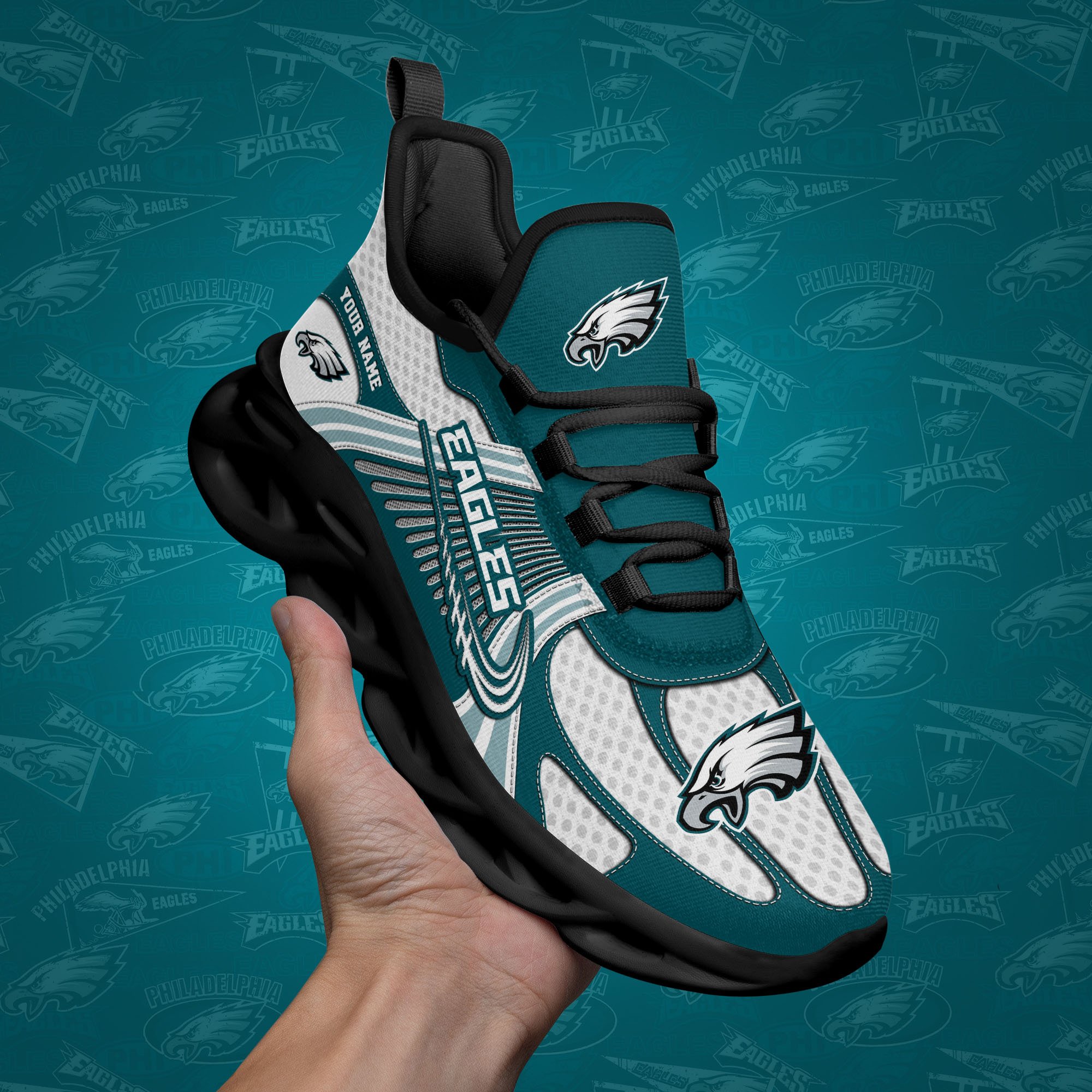 Philadelphia Eagles Clunky Sneakers Custom Your Name, Sport Sneakers For Fans, Gifts For Sport Lovers, Gift For Dad ETRG-62453 - Famjoys Philadelphia Eagles Clunky Sneakers Custom Your Name, Sport Sneakers For Fans, Gifts For Sport Lovers, Gift For Dad ETRG-62453 - Famjoys