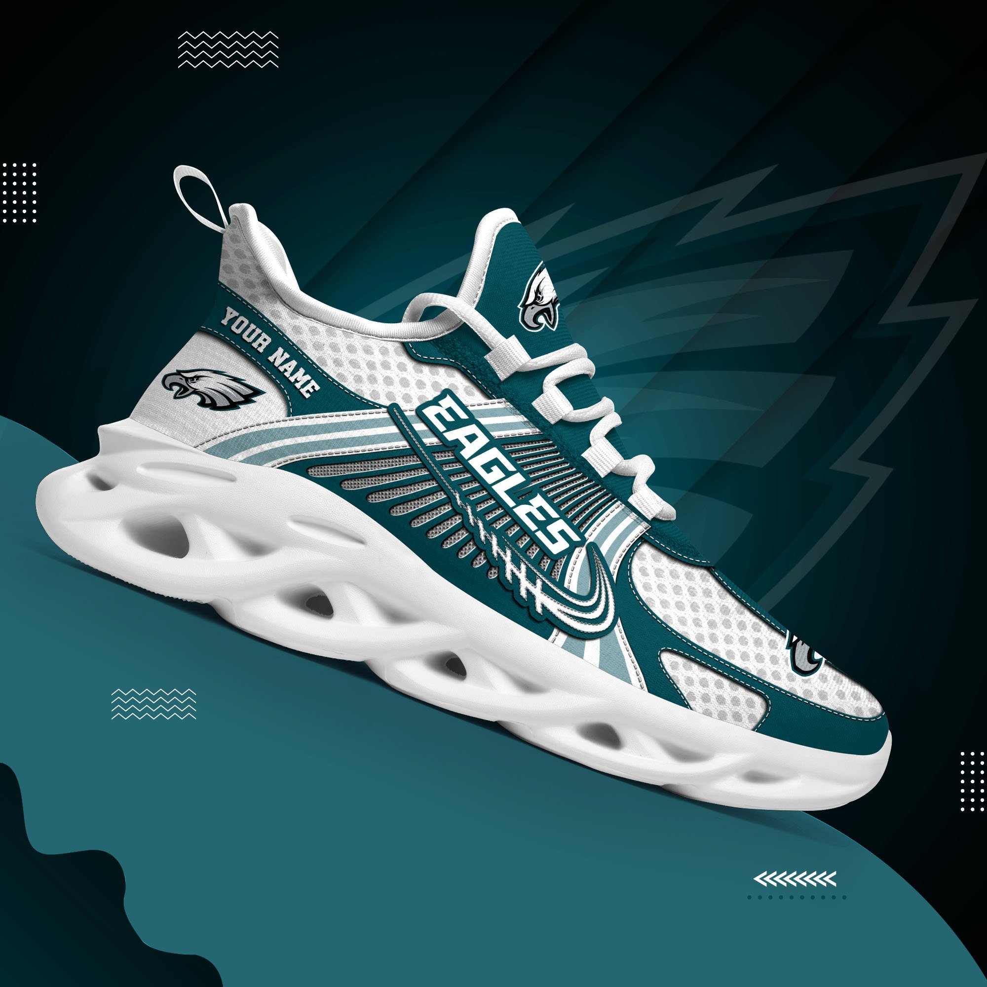 Philadelphia Eagles Clunky Sneakers Custom Your Name, Sport Sneakers For Fans, Gifts For Sport Lovers, Gift For Dad ETRG-62453 - Famjoys Philadelphia Eagles Clunky Sneakers Custom Your Name, Sport Sneakers For Fans, Gifts For Sport Lovers, Gift For Dad ETRG-62453 - Famjoys