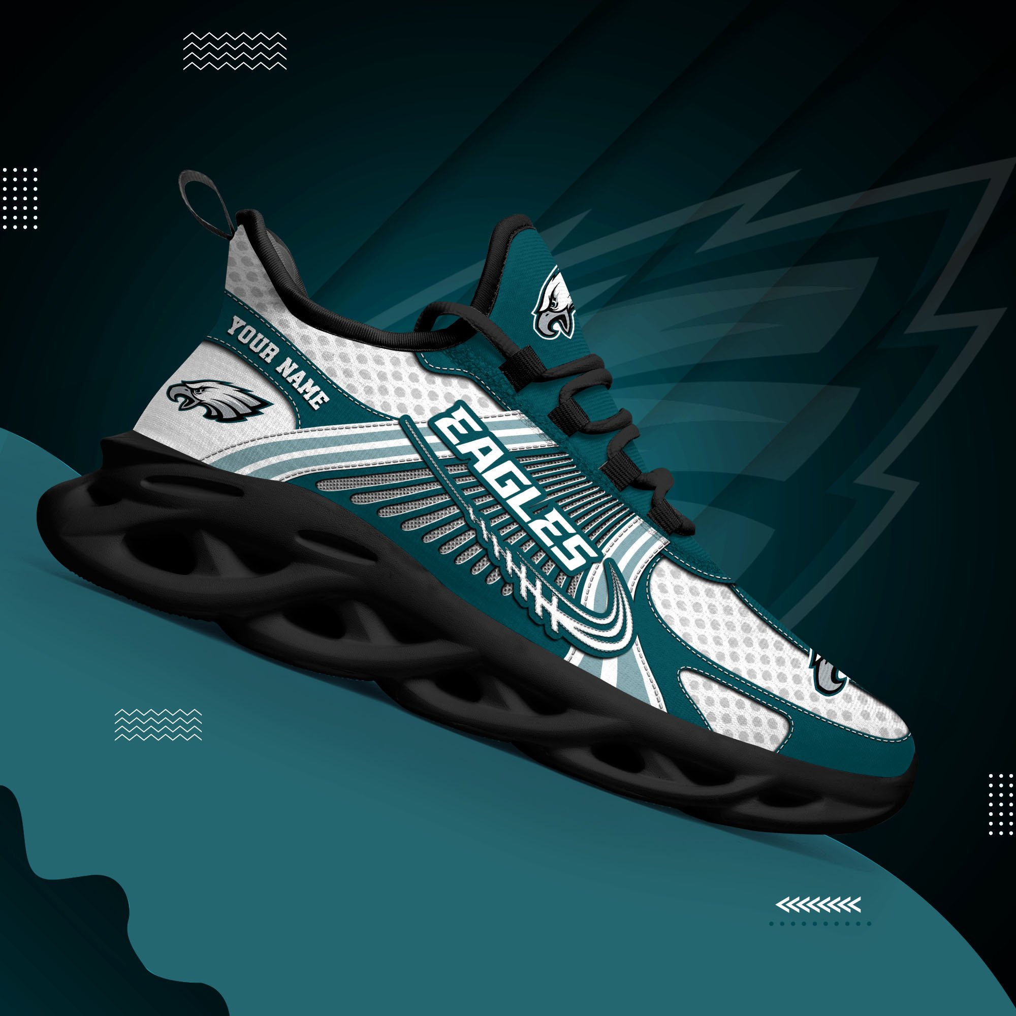 Philadelphia Eagles Clunky Sneakers Custom Your Name, Sport Sneakers For Fans, Gifts For Sport Lovers, Gift For Dad ETRG-62453 - Famjoys Philadelphia Eagles Clunky Sneakers Custom Your Name, Sport Sneakers For Fans, Gifts For Sport Lovers, Gift For Dad ETRG-62453 - Famjoys
