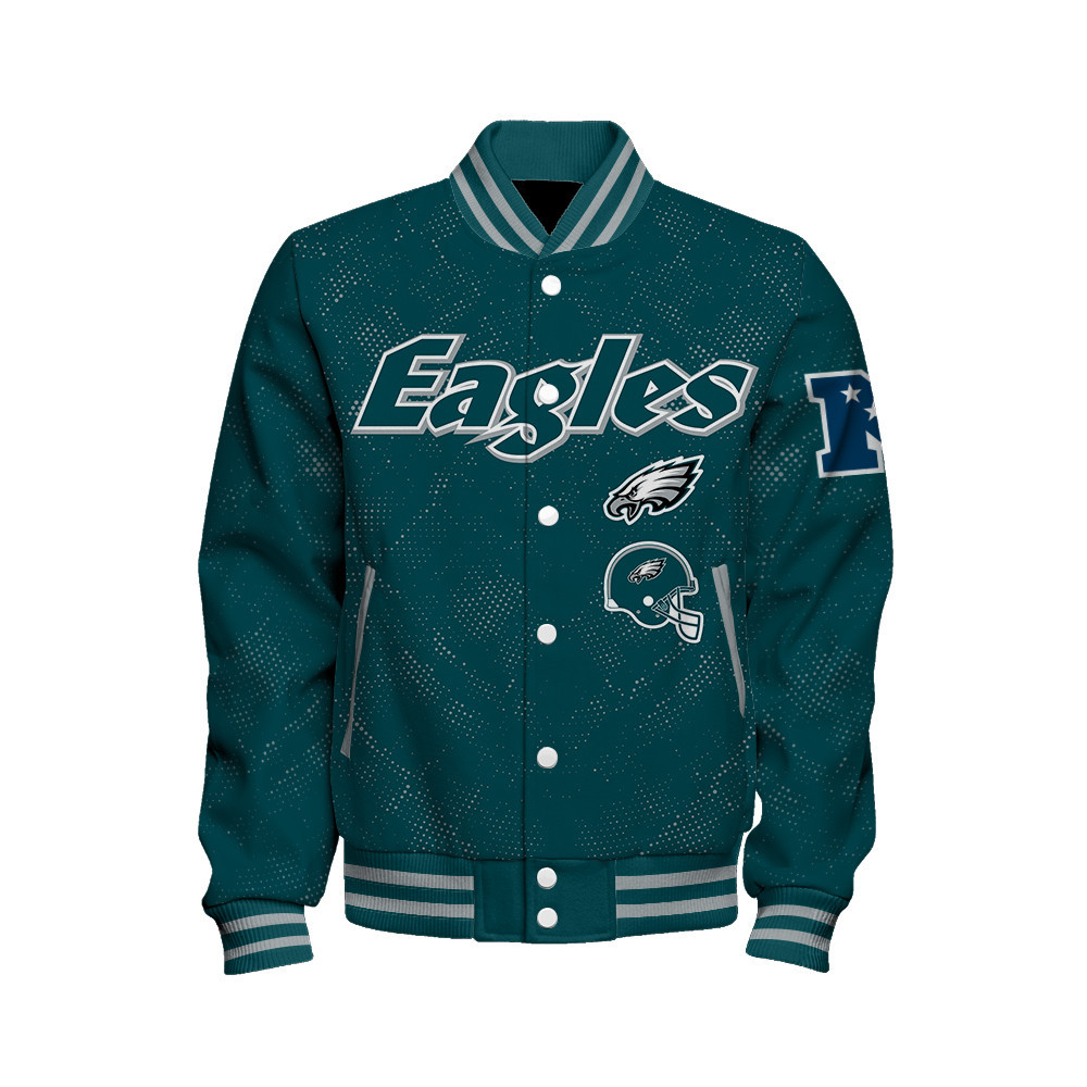 Philadelphia Eagles - Continue Writing The Dream Unisex Varsity Jacket - Famjoys Philadelphia Eagles - Continue Writing The Dream Unisex Varsity Jacket - Famjoys