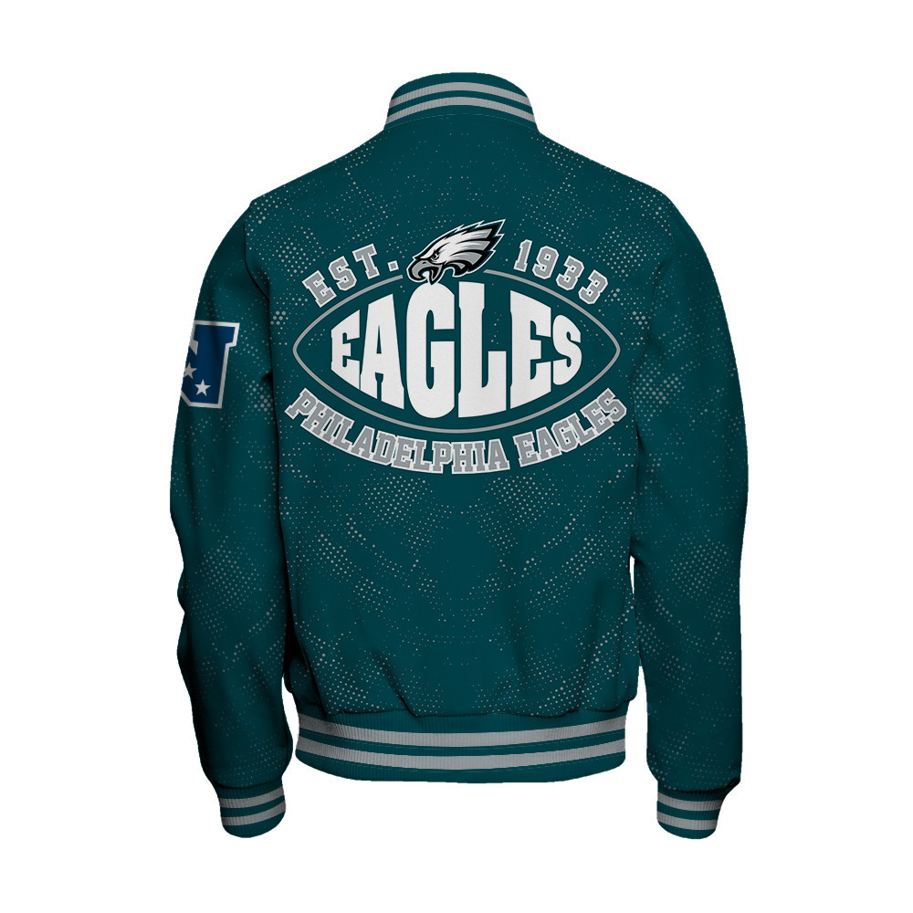 Philadelphia Eagles - Continue Writing The Dream Unisex Varsity Jacket - Famjoys Philadelphia Eagles - Continue Writing The Dream Unisex Varsity Jacket - Famjoys