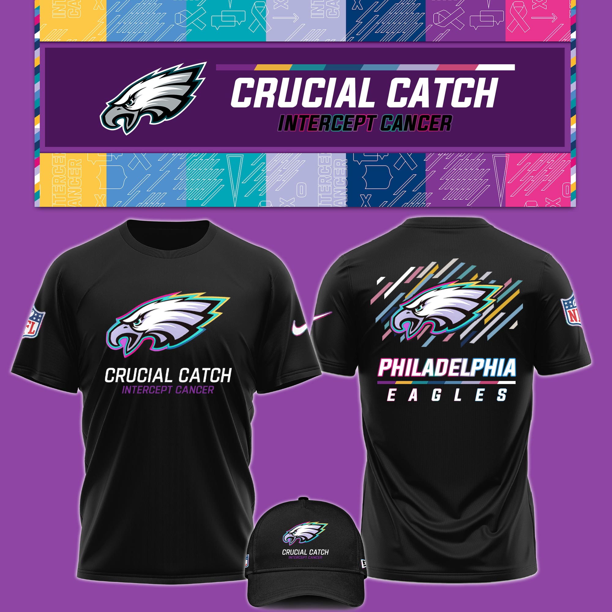 Philadelphia Eagles Crucial Catch Hoodie - Famjoys Philadelphia Eagles Crucial Catch Hoodie - Famjoys