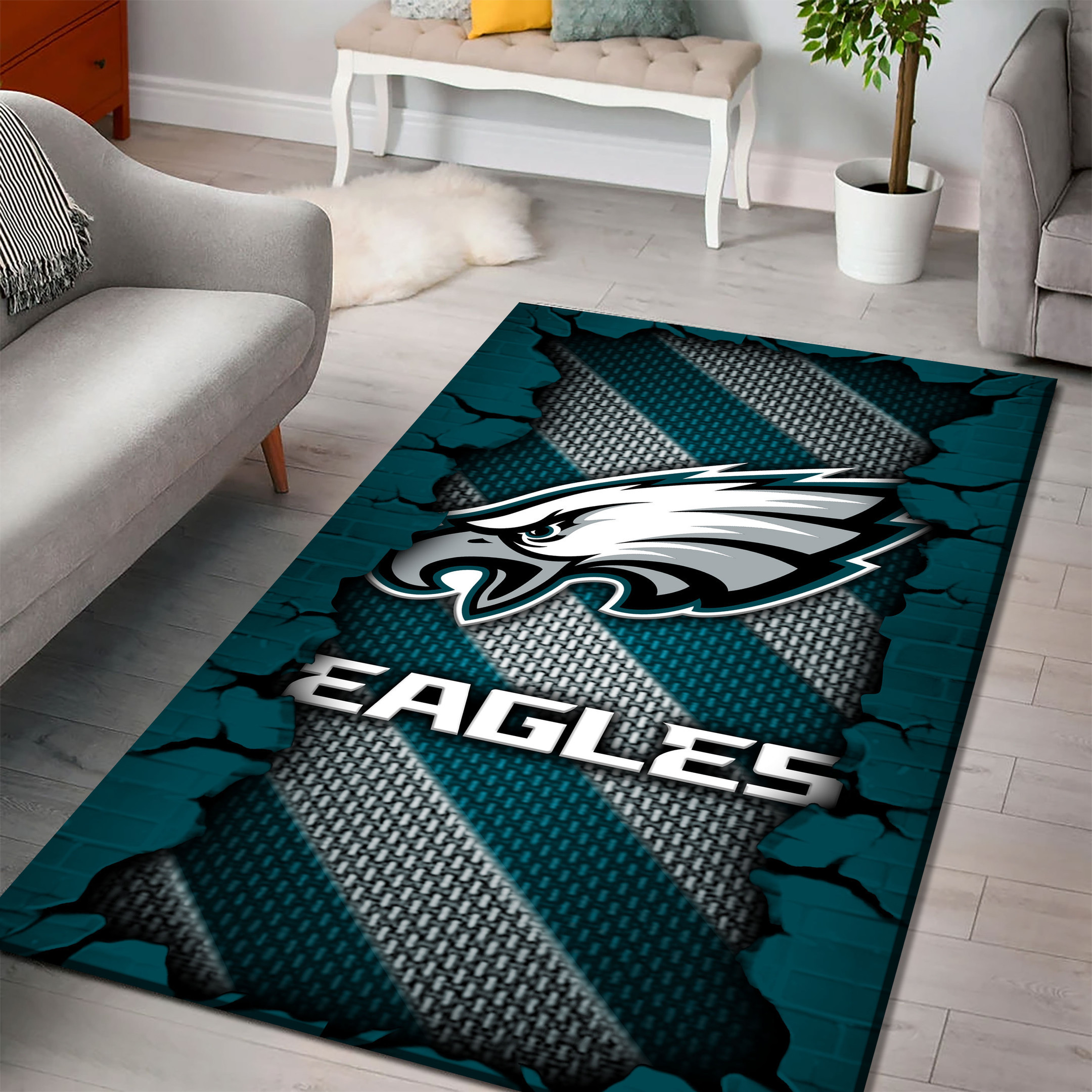 Philadelphia Eagles DMHF0515 Multicolor Rug - Famjoys Philadelphia Eagles DMHF0515 Multicolor Rug - Famjoys