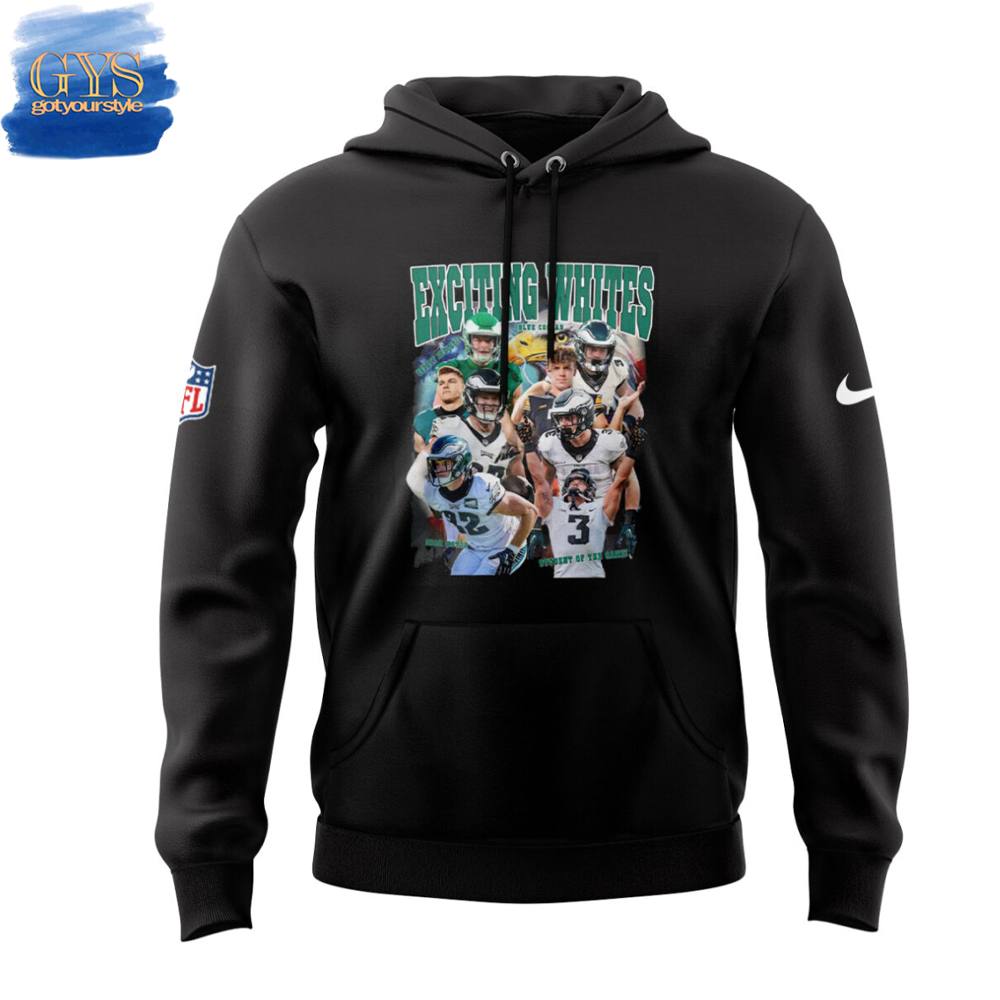Philadelphia Eagles Exciting Whites Hoodie - Famjoys Philadelphia Eagles Exciting Whites Hoodie - Famjoys