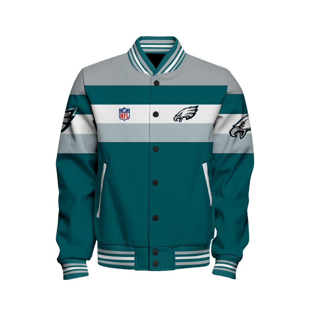 Philadelphia Eagles - Fire Burning Opponents Unisex Varsity Jacket - Famjoys Philadelphia Eagles - Fire Burning Opponents Unisex Varsity Jacket - Famjoys