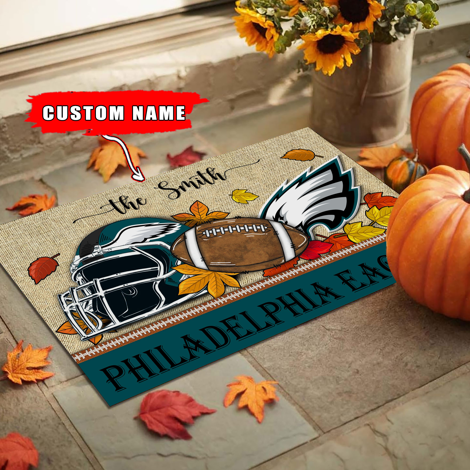 Philadelphia Eagles Football Doormat - Famjoys Philadelphia Eagles Football Doormat - Famjoys