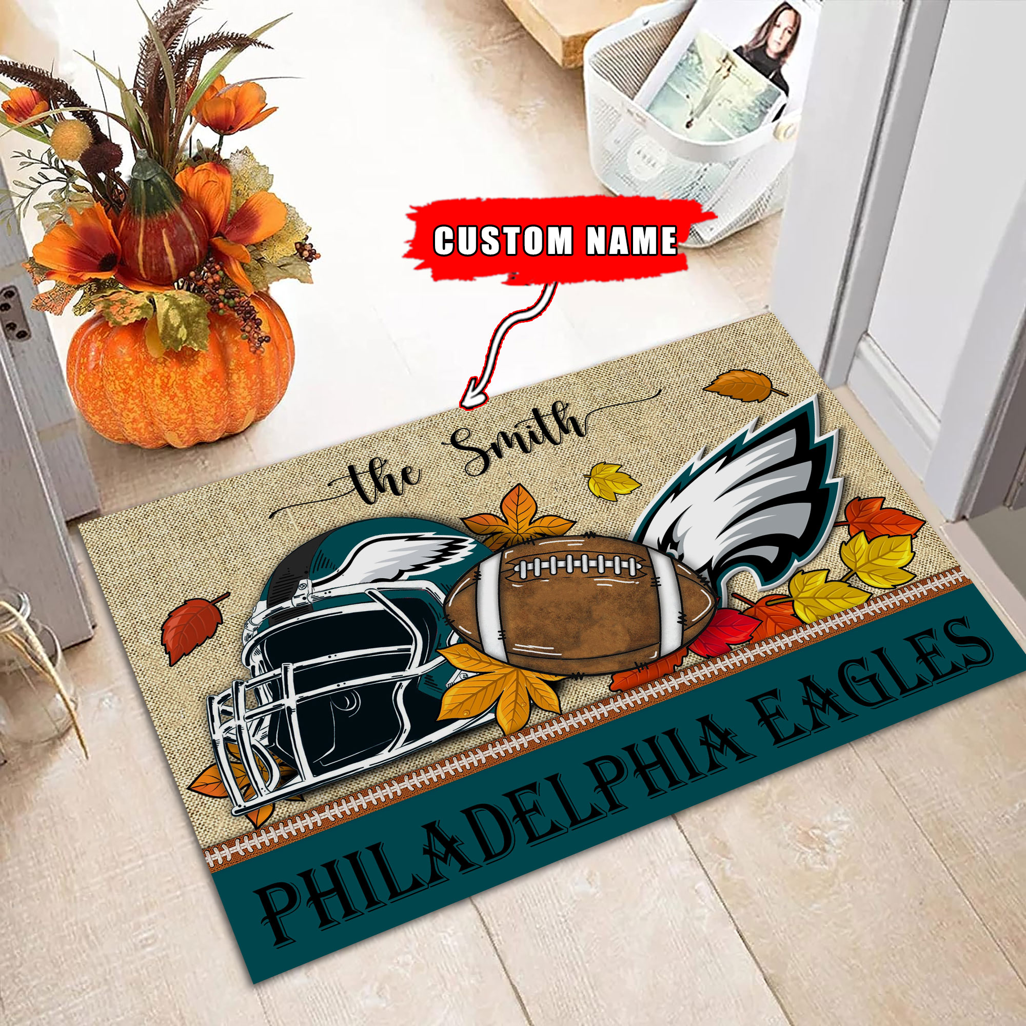 Philadelphia Eagles Football Doormat - Famjoys Philadelphia Eagles Football Doormat - Famjoys