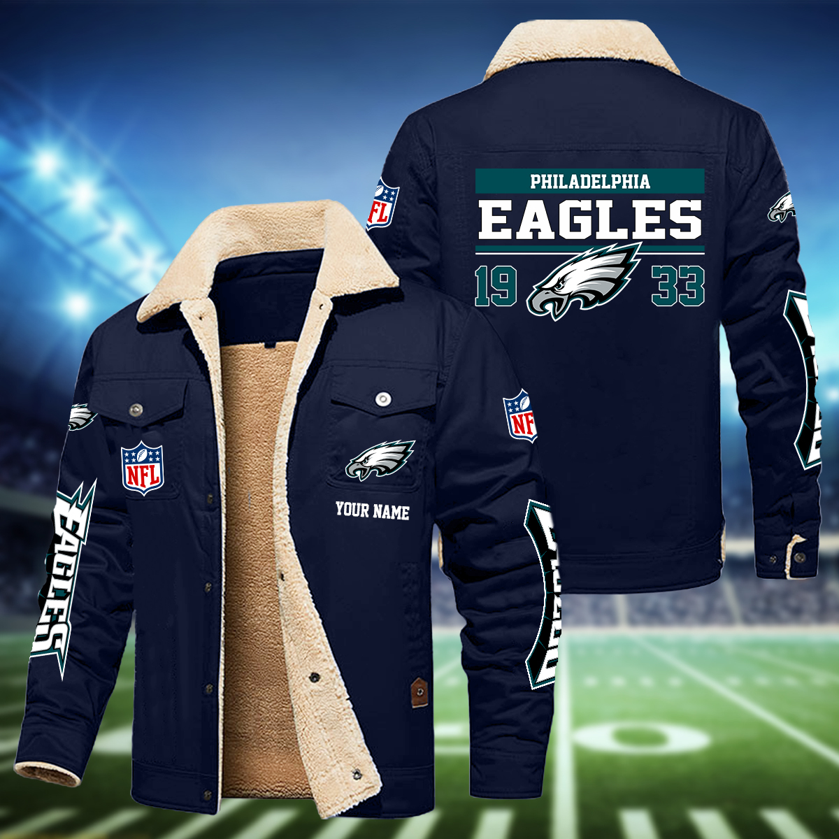 Philadelphia Eagles H111 Fleece Jacket SP11122326ID06DS09 - Famjoys Philadelphia Eagles H111 Fleece Jacket SP11122326ID06DS09 - Famjoys