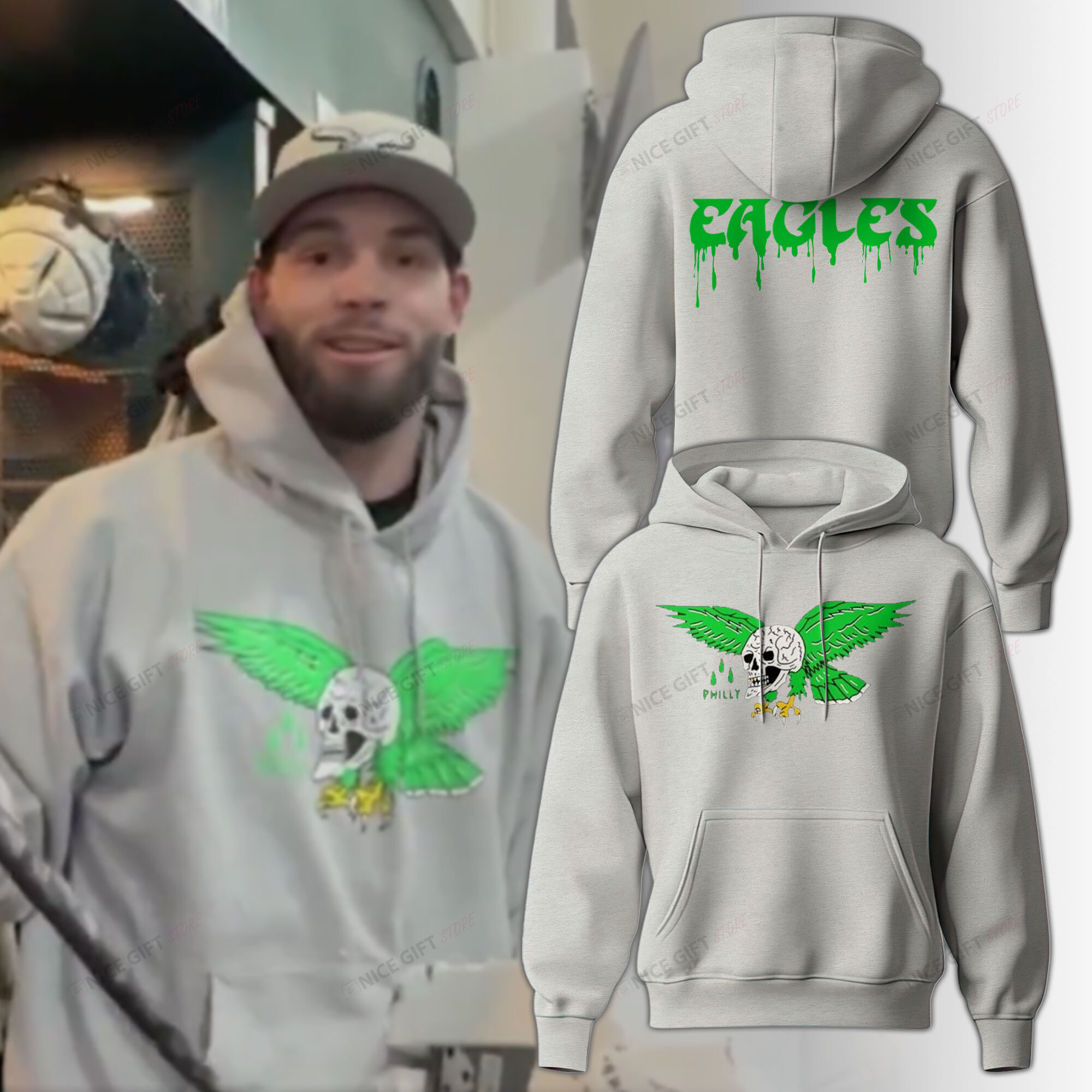 Philadelphia Eagles Hoodie 3D 3HO-U3G3 - Famjoys Philadelphia Eagles Hoodie 3D 3HO-U3G3 - Famjoys