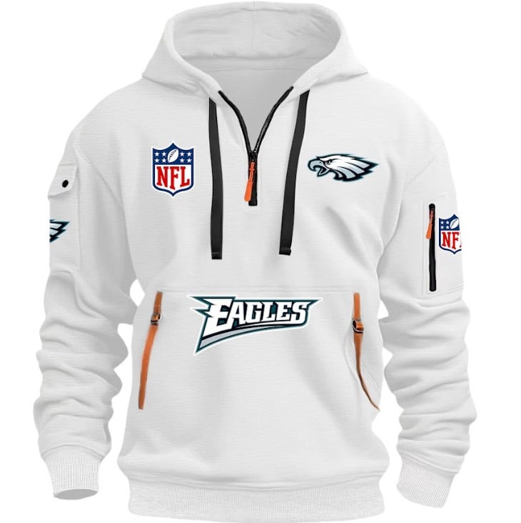 Philadelphia Eagles - HOODIE HALF ZIPPER - QTA405111349 - Famjoys Philadelphia Eagles - HOODIE HALF ZIPPER - QTA405111349 - Famjoys