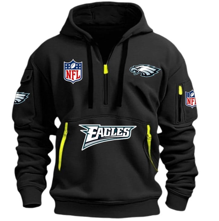 Philadelphia Eagles - HOODIE HALF ZIPPER - QTA405111349 - Famjoys Philadelphia Eagles - HOODIE HALF ZIPPER - QTA405111349 - Famjoys