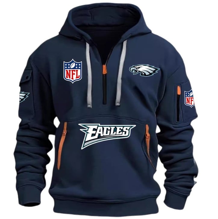 Philadelphia Eagles - HOODIE HALF ZIPPER - QTA405111349 - Famjoys Philadelphia Eagles - HOODIE HALF ZIPPER - QTA405111349 - Famjoys