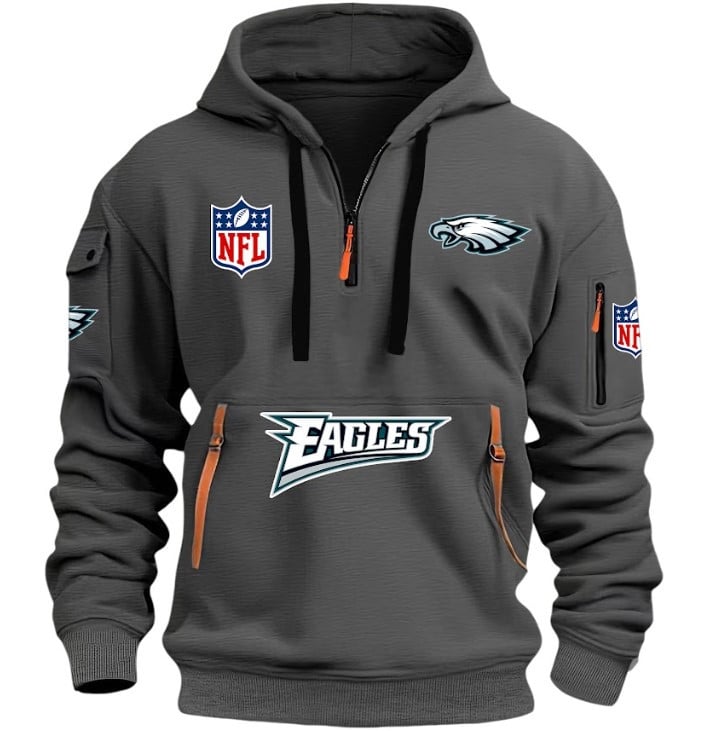 Philadelphia Eagles - HOODIE HALF ZIPPER - QTA405111349 - Famjoys Philadelphia Eagles - HOODIE HALF ZIPPER - QTA405111349 - Famjoys