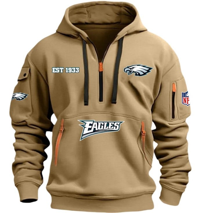 Philadelphia Eagles - HOODIE HALF ZIPPER - QTA405111357 - Famjoys Philadelphia Eagles - HOODIE HALF ZIPPER - QTA405111357 - Famjoys