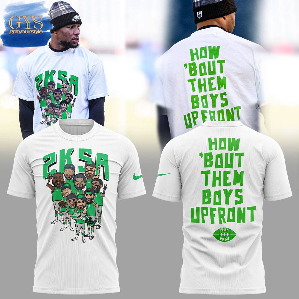 Philadelphia Eagles How 'Bout Them Boys Up Front Shirt - Famjoys Philadelphia Eagles How 'Bout Them Boys Up Front Shirt - Famjoys